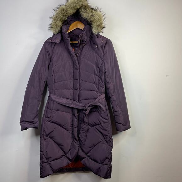 Lands' End Jackets & Blazers - Lands End Purple Long Down Puffer Parka Coat winter womens S T Small Tall 6 8